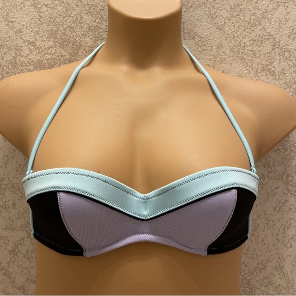 Victoria's Secret Tri-Color Bikini Top - Black, Light Blue, Lavender